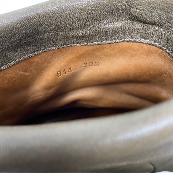 P. Monjo Annisa Green Leather Booties Size 8.5 - Picture 6 of 8